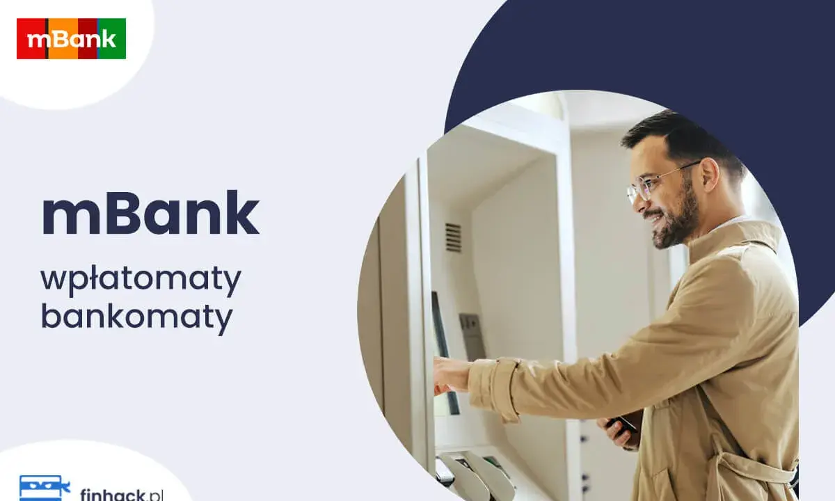 mBank: szybki czas realizacji wpłat i wypłat gotówki w planet cash. Mężczyzna korzysta z wpłatomatu.