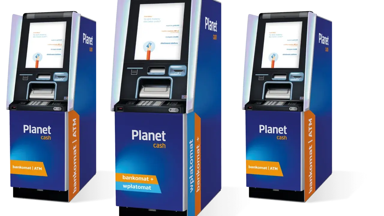 Trzy wpłatomaty Planet Cash. Szybka wpłata gotówki i BLIK.