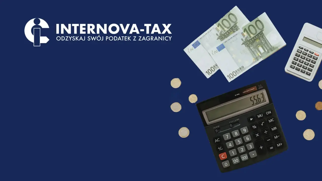 Euro banknoty, monety i kalkulatory symbolizują rozliczenia podatkowe, w tym nieograniczony obowiązek podatkowy w Niemczech. INTERNOVA-TAX pomoże odzyskać podatek.