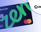 Karta ZEN.COM PRO z zielonym logo ZEN. Szybki zen blik płatności.