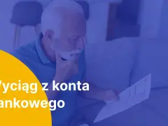 Starszy mężczyzna zamyślony nad wyciągiem z konta bankowego.
