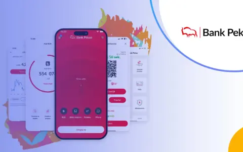Aplikacja Banku Pekao z opcją przelew na telefon. Widoczny kod QR i dane do przelewu.