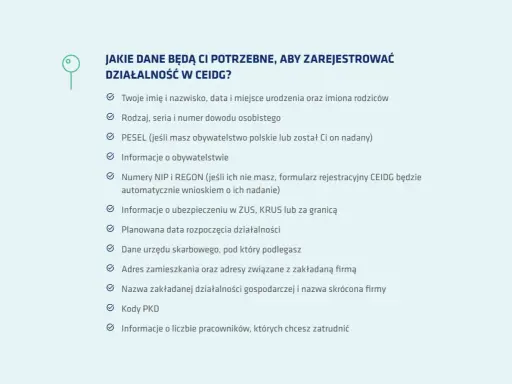 Dane potrzebne do rejestracji działalności w CEIDG, w tym jak sprawdzić swój NIP.