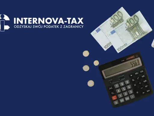 Euro banknoty, monety i kalkulatory symbolizują rozliczenia podatkowe, w tym nieograniczony obowiązek podatkowy w Niemczech. INTERNOVA-TAX pomoże odzyskać podatek.