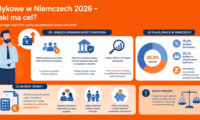 Niemcy: 1 klasa podatkowa singli to 38,9% łącznie. Rząd chce większej sprawiedliwości podatkowej, wspierając rodziny.