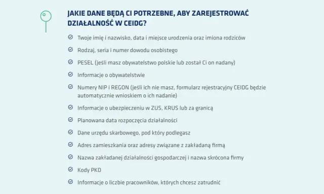 Dane potrzebne do rejestracji działalności w CEIDG, w tym jak sprawdzić swój NIP.