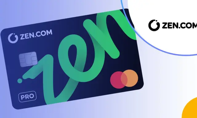 Karta ZEN.COM PRO z zielonym logo ZEN. Szybki zen blik płatności.