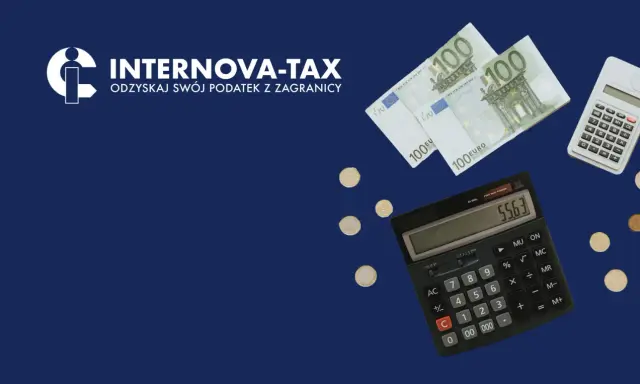 Euro banknoty, monety i kalkulatory symbolizują rozliczenia podatkowe, w tym nieograniczony obowiązek podatkowy w Niemczech. INTERNOVA-TAX pomoże odzyskać podatek.