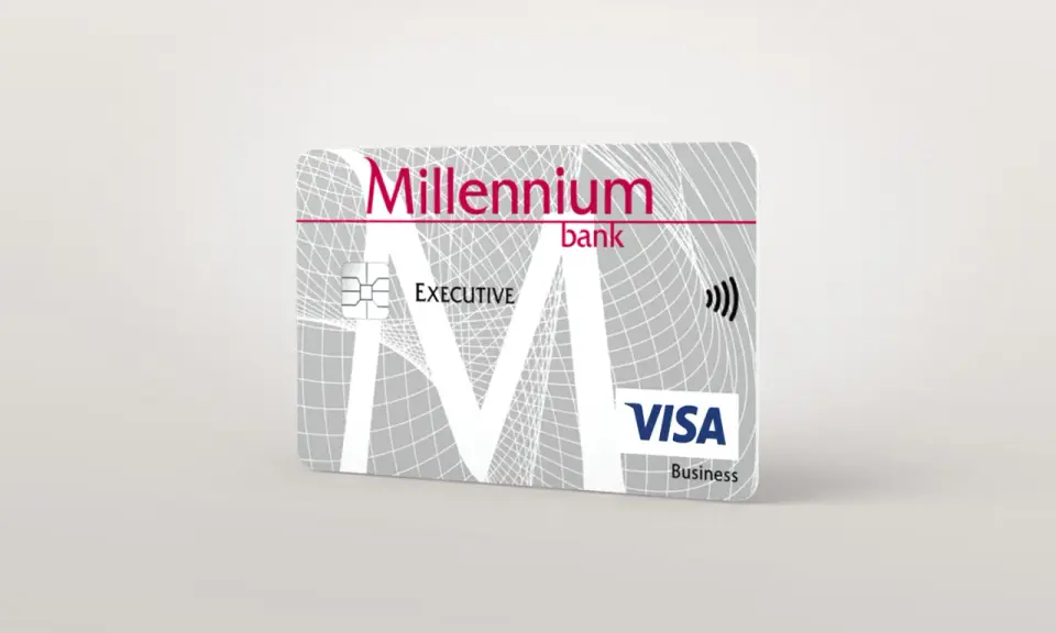 Karta Millennium Executive Visa Business. Płatności zbliżeniowe, idealne do transakcji w euro.