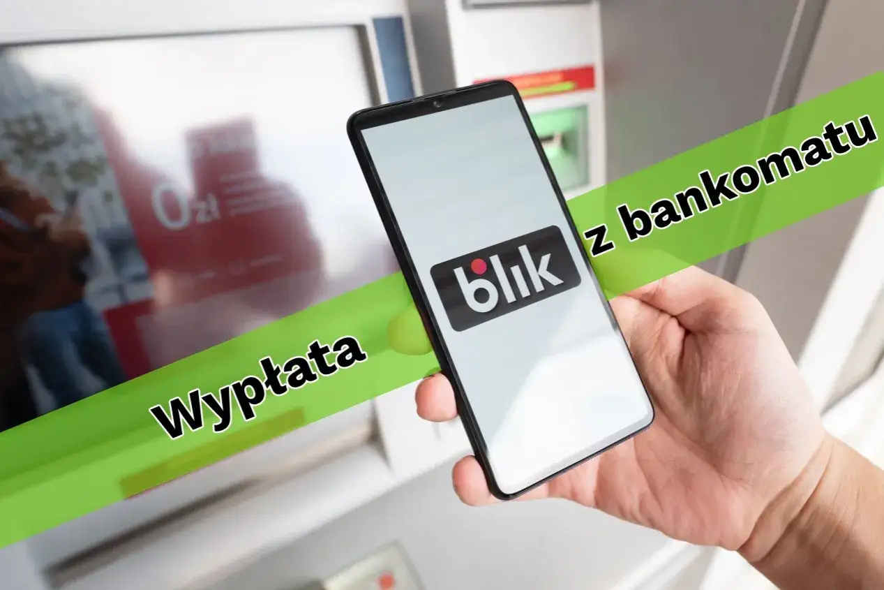 Jak wypłacić czek BLIK z bankomatu? Na ekranie telefonu widoczny jest symbol BLIK.